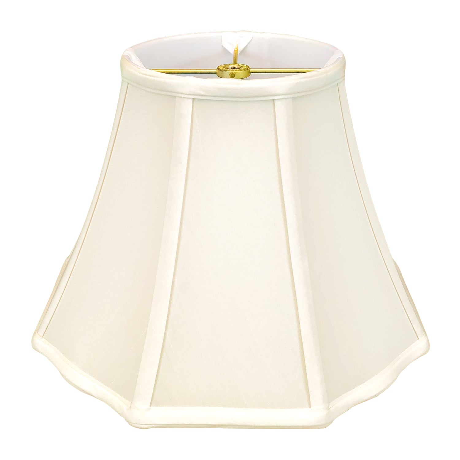 Royal Designs Flare Bottom Corner Scalloped Basic Lamp Shade， Eggshell Finish