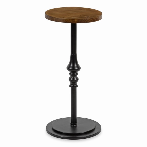 Kate and Laurel Stratton Rustic Pedestal Table - 12x12x26