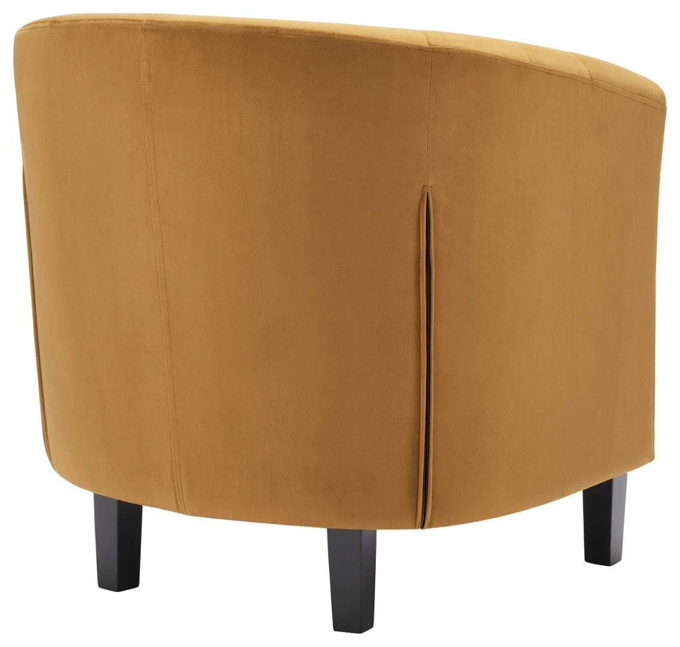 Zoey Cognac Performance Velvet Armchair   Modern   Armchairs And Accent Chairs   by Rustic Home Furniture Deco  Houzz