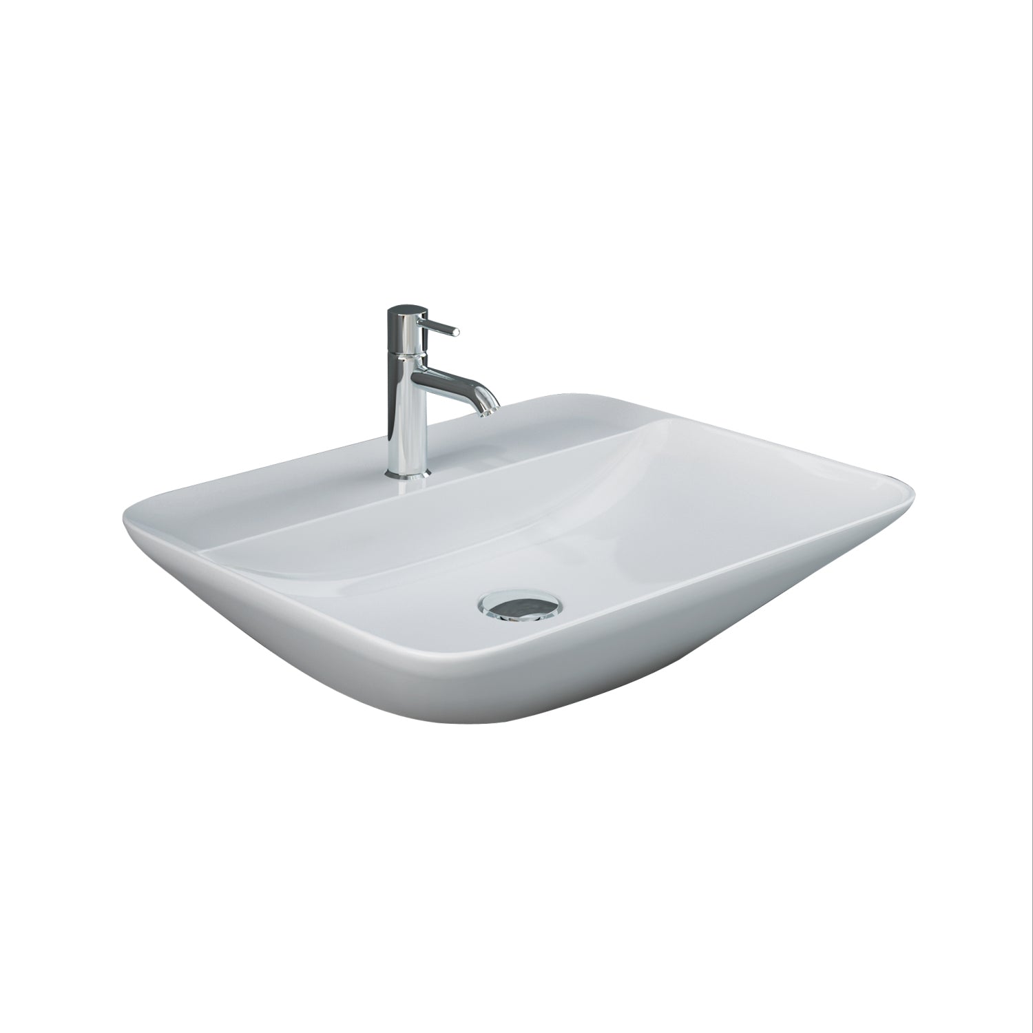 Variant Above Counter Basin with Faucet Hole