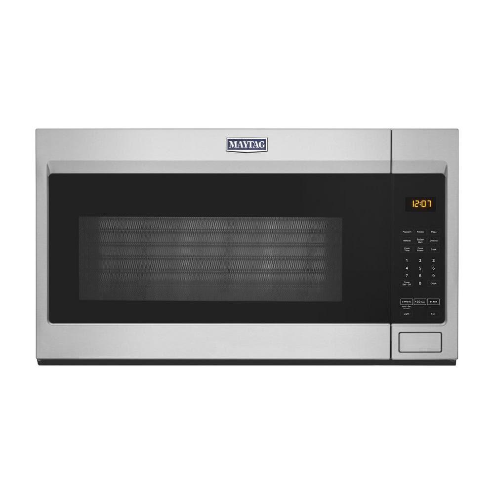 Maytag 17 cu ft Over the Range Microwave with Stainless Steel Cavity in Fingerprint Resistant Stainless Steel