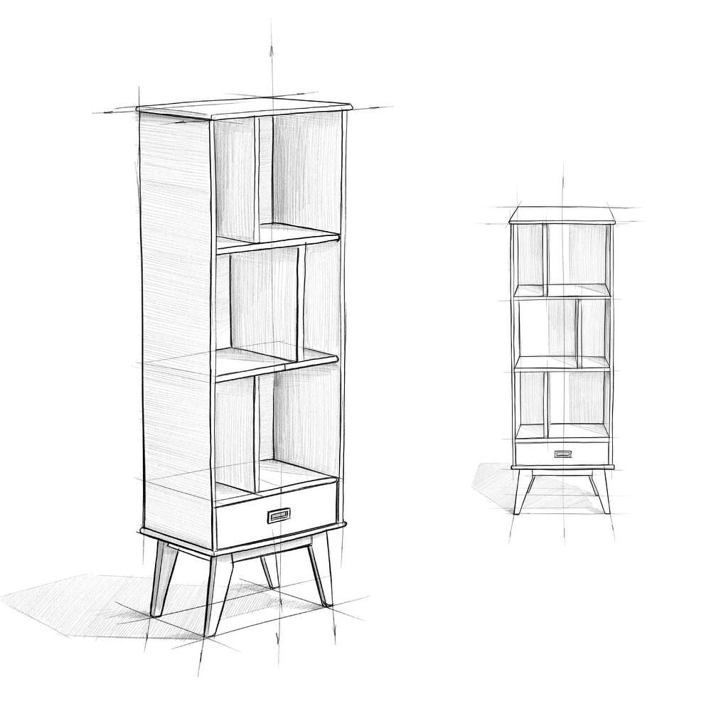 WYNDENHALL Tierney SOLID HARDWOOD 64 inch x 22 inch Mid Century Modern Bookcase and Storage Unit   22\