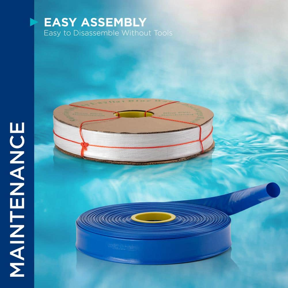 Alpine Corporation 3 in. Diameter x 300 ft. Heavy Duty PVC Lay Flat Water Discharge and Backwash Hose for Draining Pools, Ponds and More FDH300