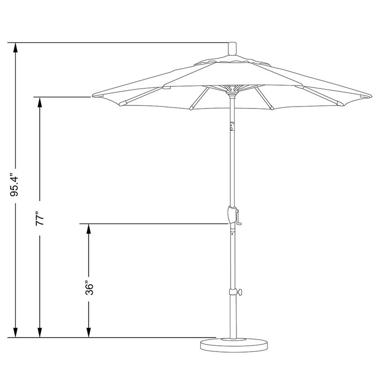 California Umbrella 7.5 Ft. Octagonal Aluminum Push Button Tilt Patio Umbrella W/ Crank Lift and Aluminum Ribs