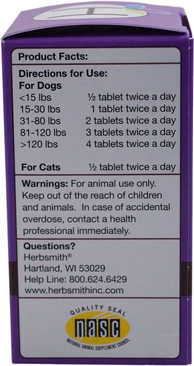 Herbsmith Herbal Blends Calm Shen Tablets Dog and Cat Supplement