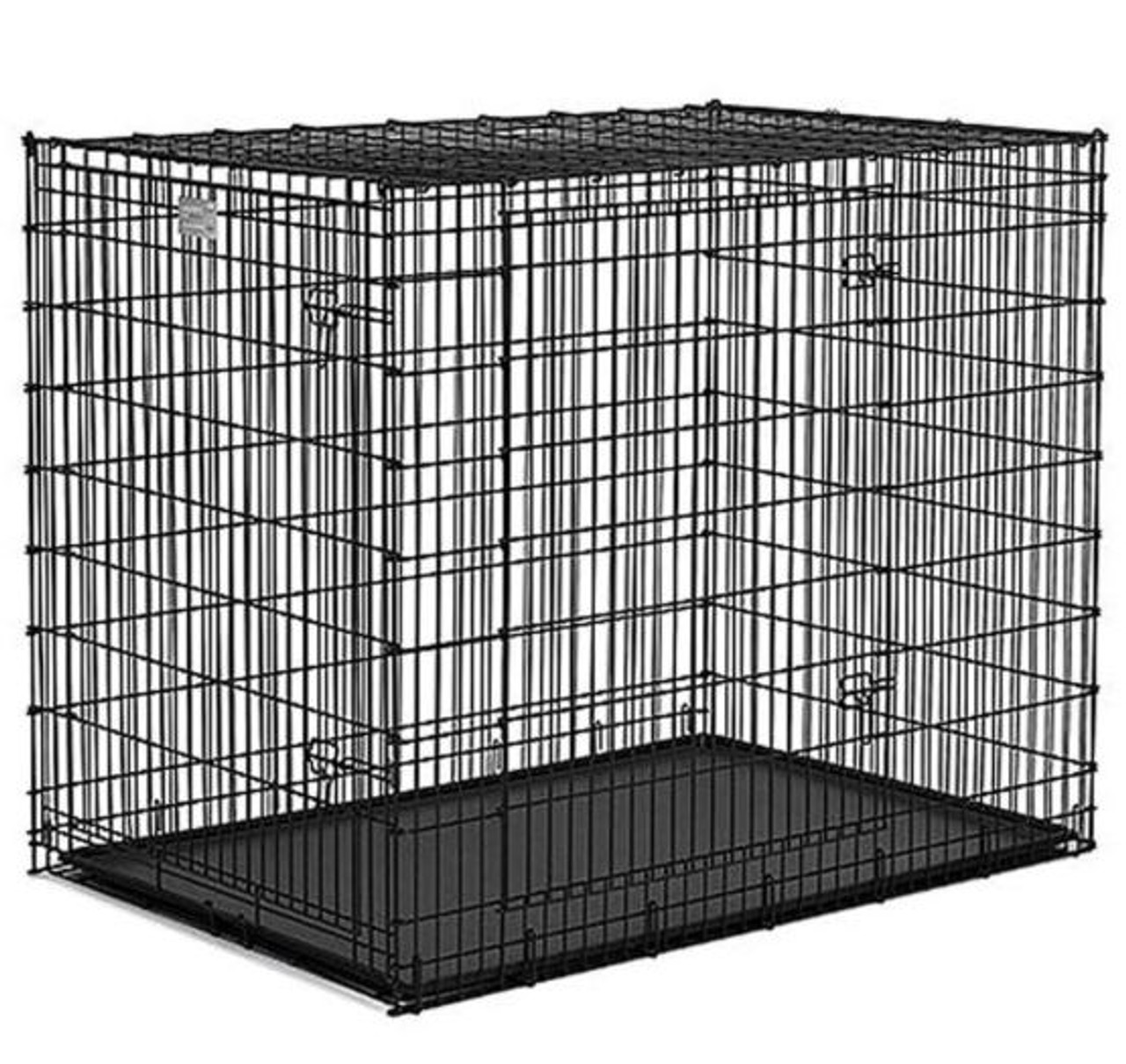 Midwest Solutions Double Door Dog Crate， Black/White