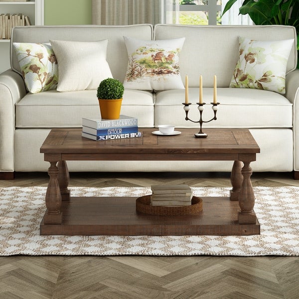 Rustic Floor Shelf Coffee Table