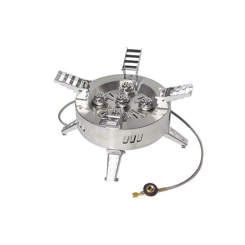 Outdoor Hiking Camping Stove Furnace Burner Small Mini Square Round Foldable Stove Portable Folding Windproof Camping Gas Stove