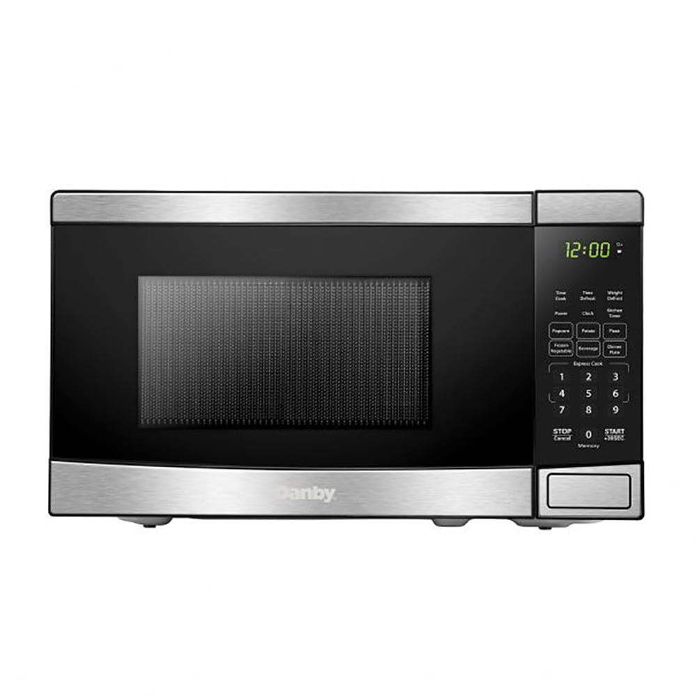 Danby 700W 0.7 Cubic Feet Convenient Stainless Steel Countertop Microwave, Black