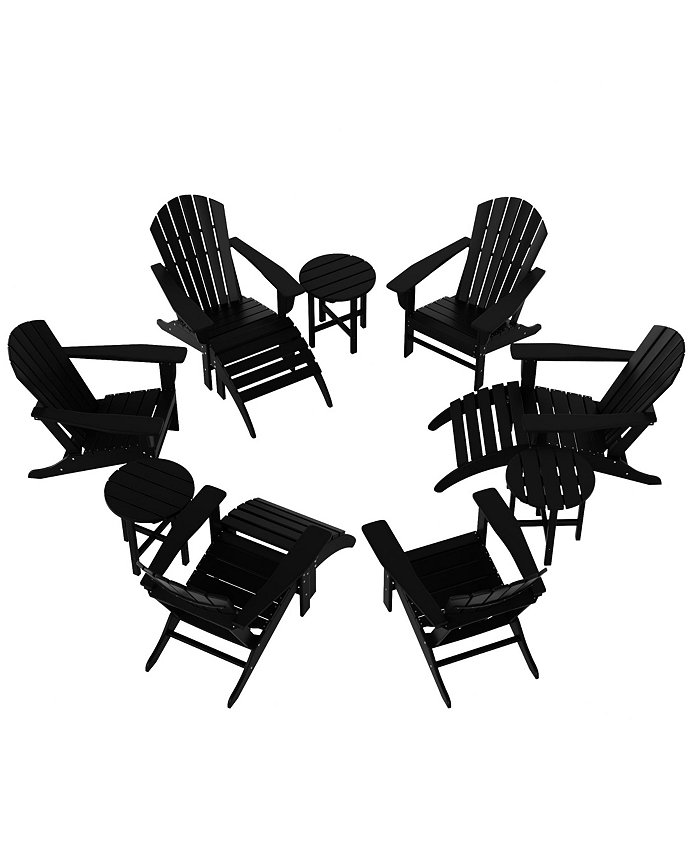 WestinTrends 12 Piece Set Outdoor Adirondack Chair With Ottoman Side Table