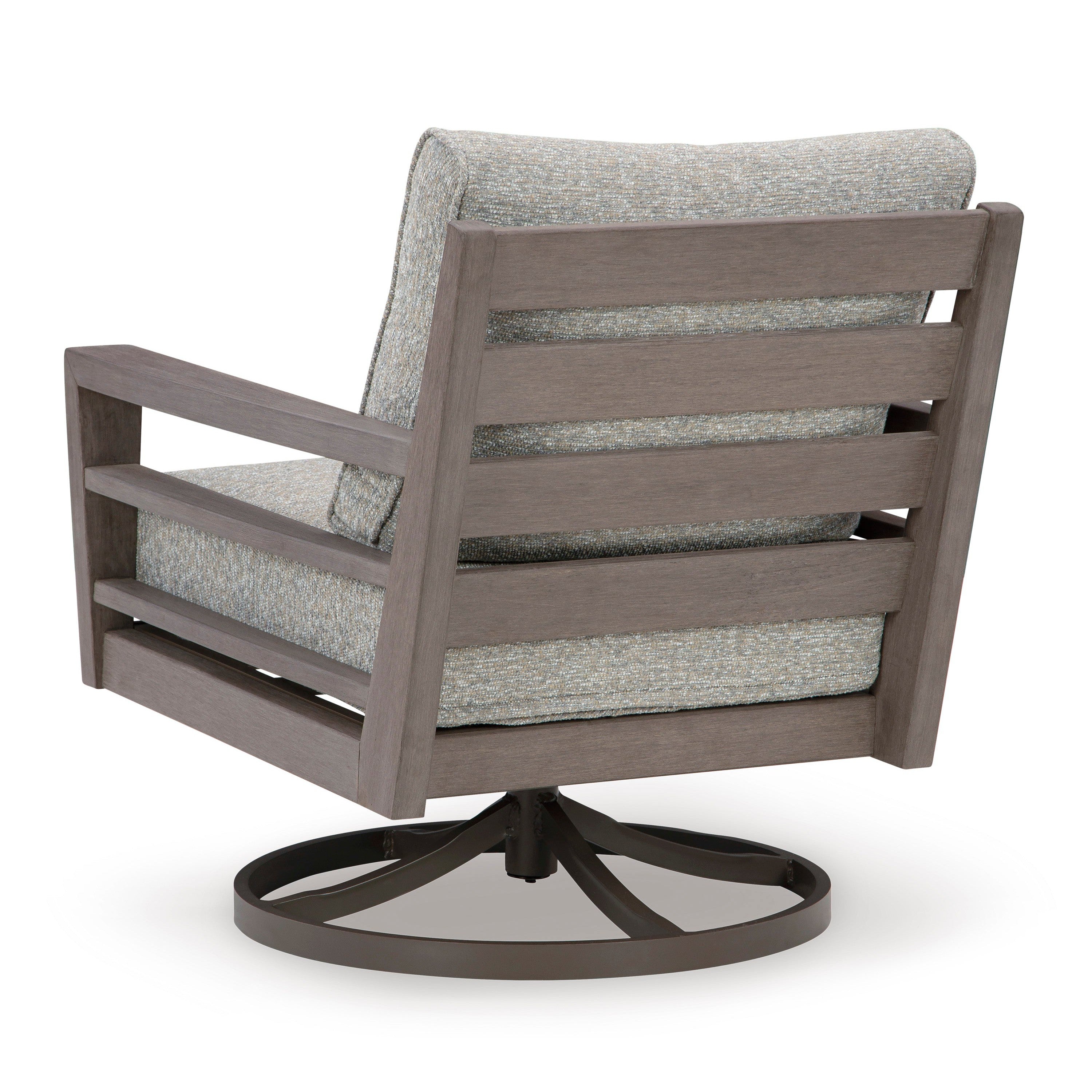 Poly Teak Taupe Swivel Rocker Club Chair