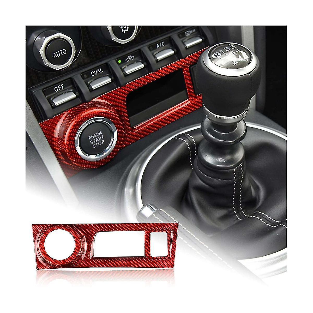 For Brz 86 2012-2021 Dry Carbon Fiber Car Center Console Start Button Frame Cover Trim Accessories， Red