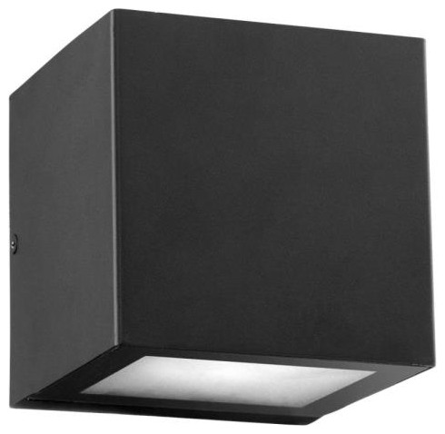 Quorum 977 2 69 Ion  5 quot12W 2 LED Outdoor Wall Lantern  Black   Modern   Outdoor Wall Lights And Sconces   by LIGHTING JUNGLE  Houzz