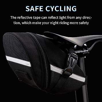 Cycling Reflective Strip Seat 2 Piece Bike Saddle Bag  Bicycle Tool Bag  Under Seat Pouch