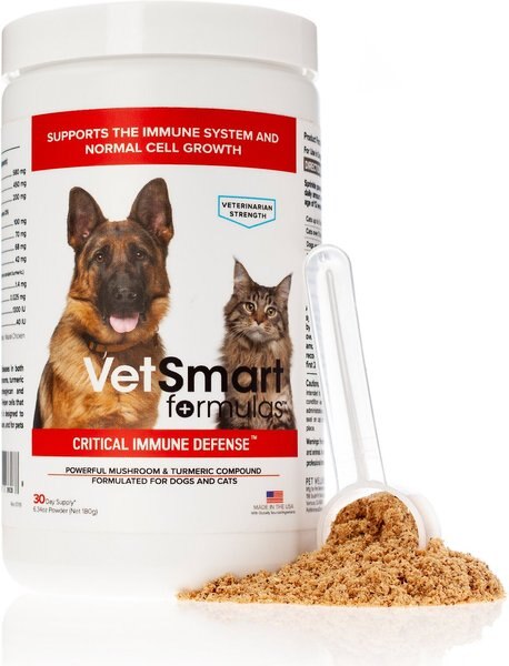 VetSmart Formulas Critical Immune Defense Mushroom and Turmeric Compound Dog and Cat Supplement， 6.3-oz bottle