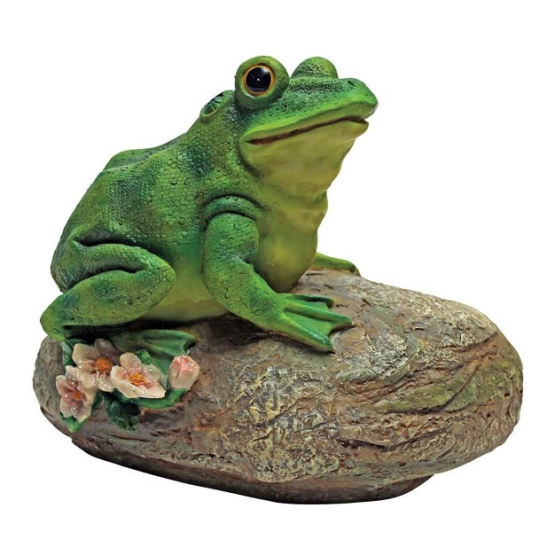 Design Toscano Thurston The Frog Garden Rock Sitting Toad Statue Multicolored