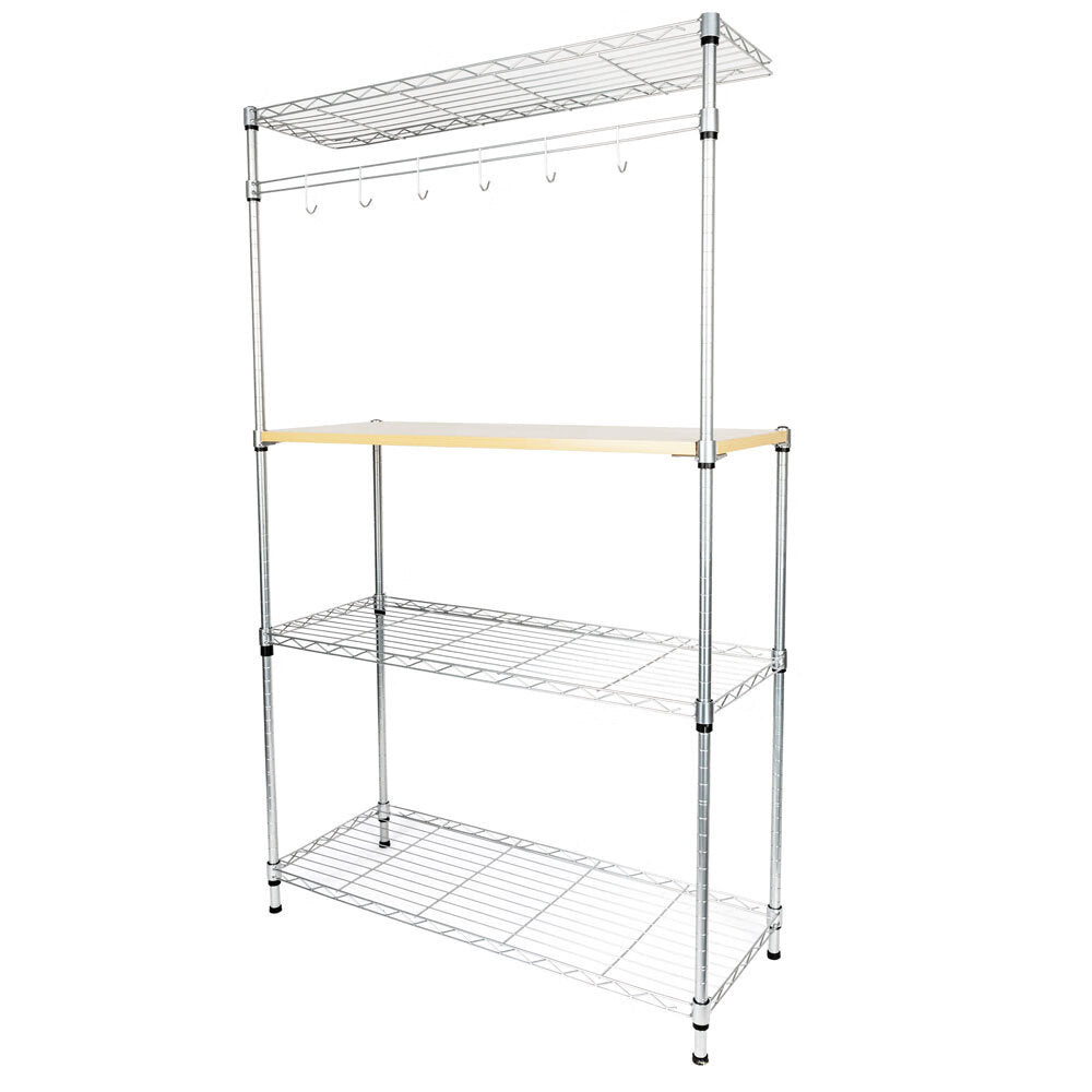 Fchunhe 4-Tier Bakers Racks for Microwave， Bakers Racks Microwave Oven Rack for Kitchens