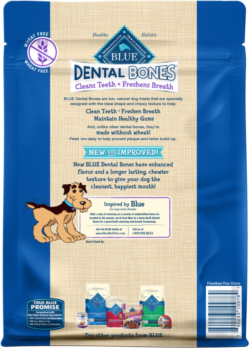 Blue Buffalo Dental Bones All Natural Rawhide-Free Large Dental Dog Treats