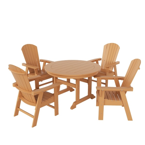 Polytrends Altura 5Piece Round Poly EcoFriendly All Weather Outdoor Dining Set