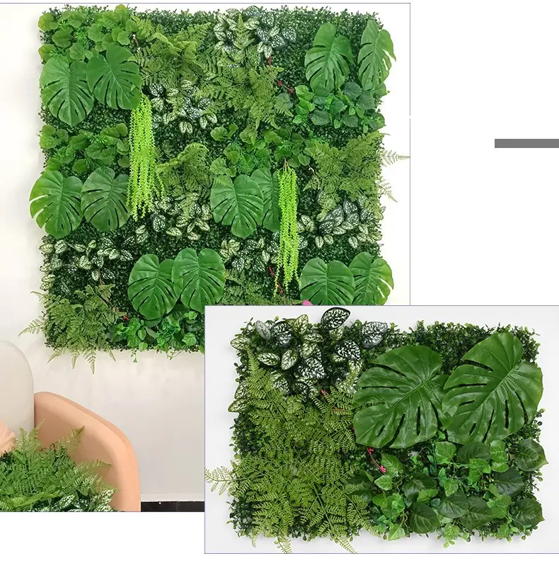 Garden Decorative Green Plant Panels Jungle Style Vertical Plants Wall Artificial Wall Green Grass Wall for Home decoration