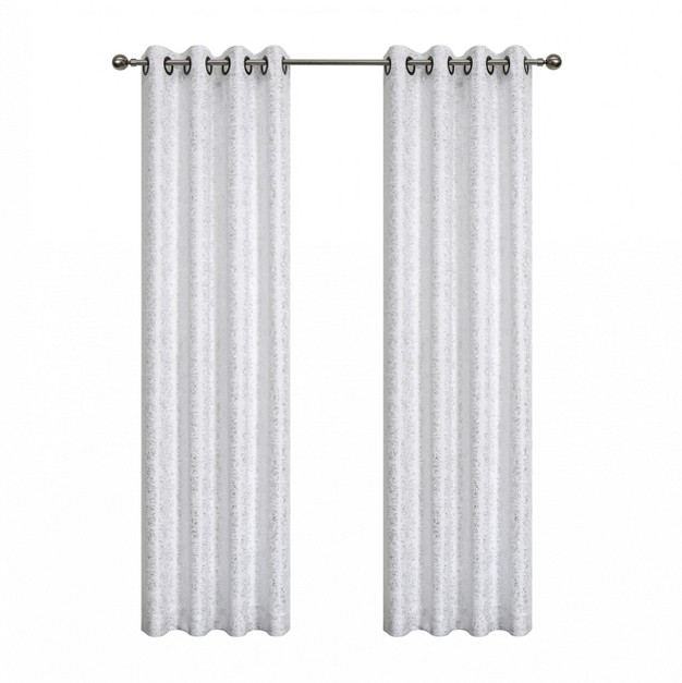 Kate Aurora 2 Pack Glam Metallic Sparkle Thermal Light Filtering Grommet Top Curtains