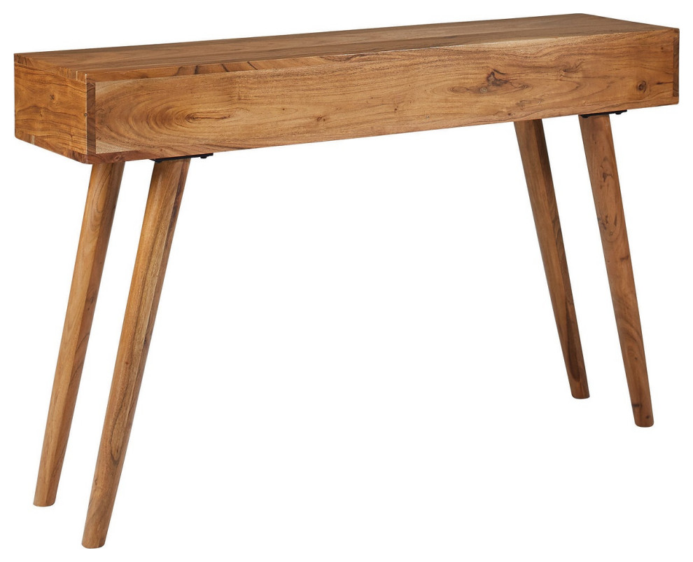 2 Drawer Console Table  Natural Brown   Midcentury   Console Tables   by Simple Relax  Houzz