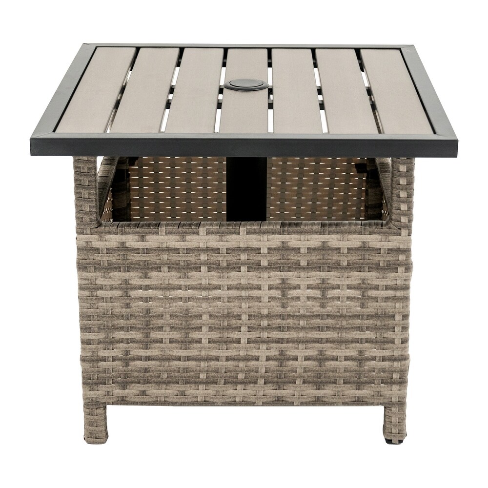 Patio Rattan Wicker Storage Side Table 18\