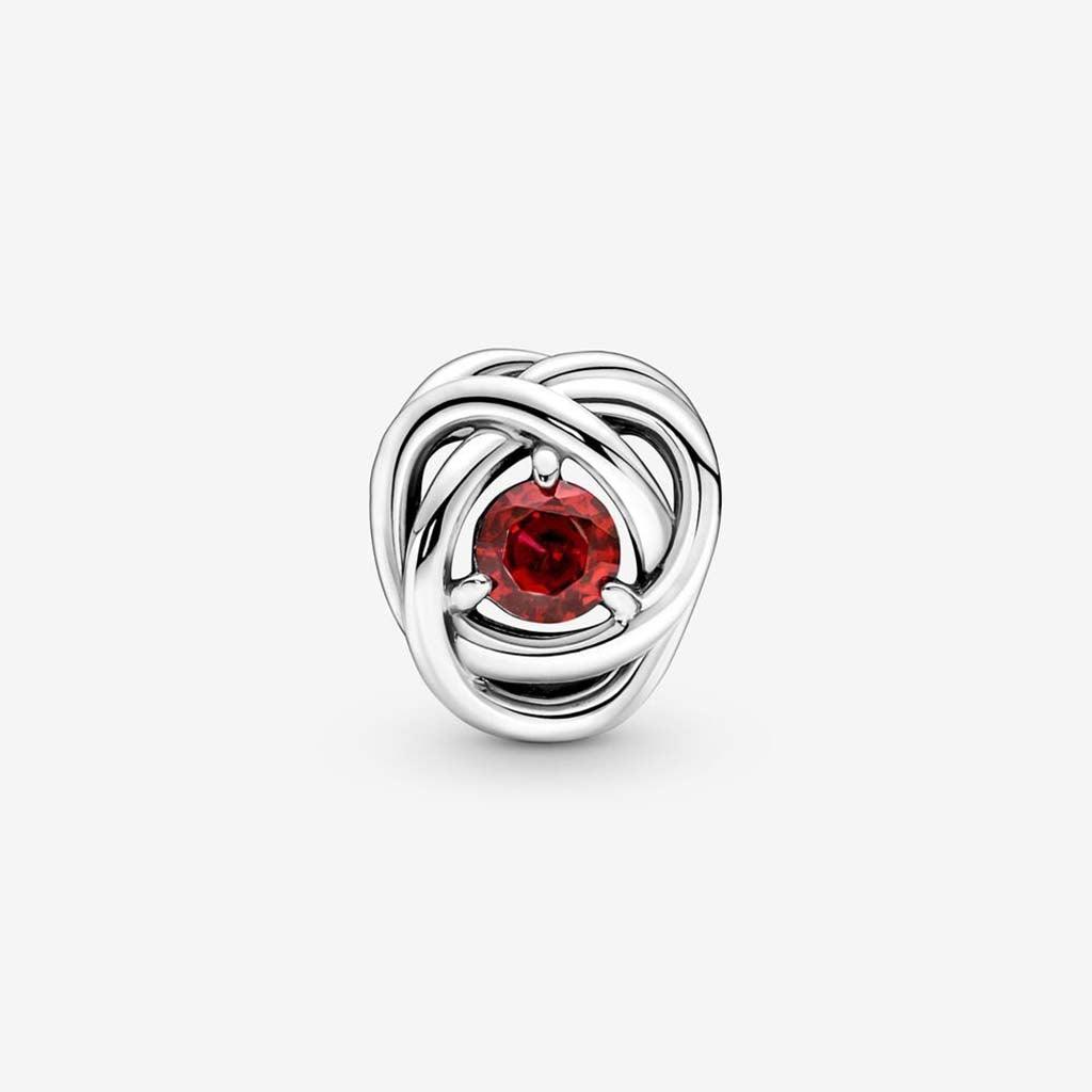 PANDORA  July True Red Eternity Circle Charm