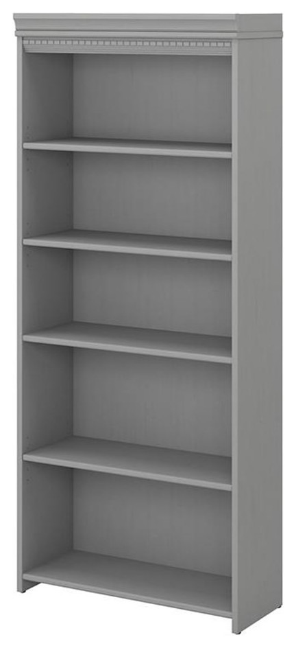 Bush Furniture Fairview 5 Shelf Bookcase in Cape Cod Gray   Transitional   Bookcases   by Homesquare  Houzz