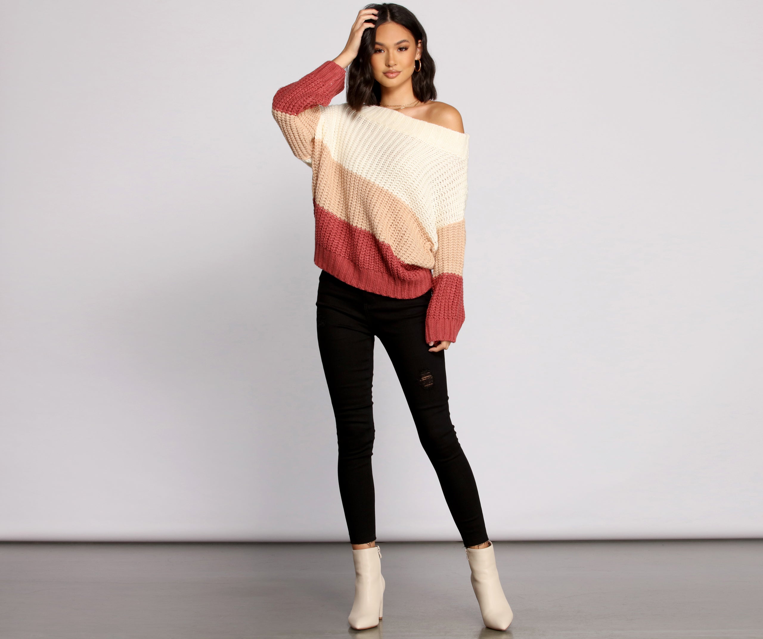 Chic Colorblock Knit Sweater