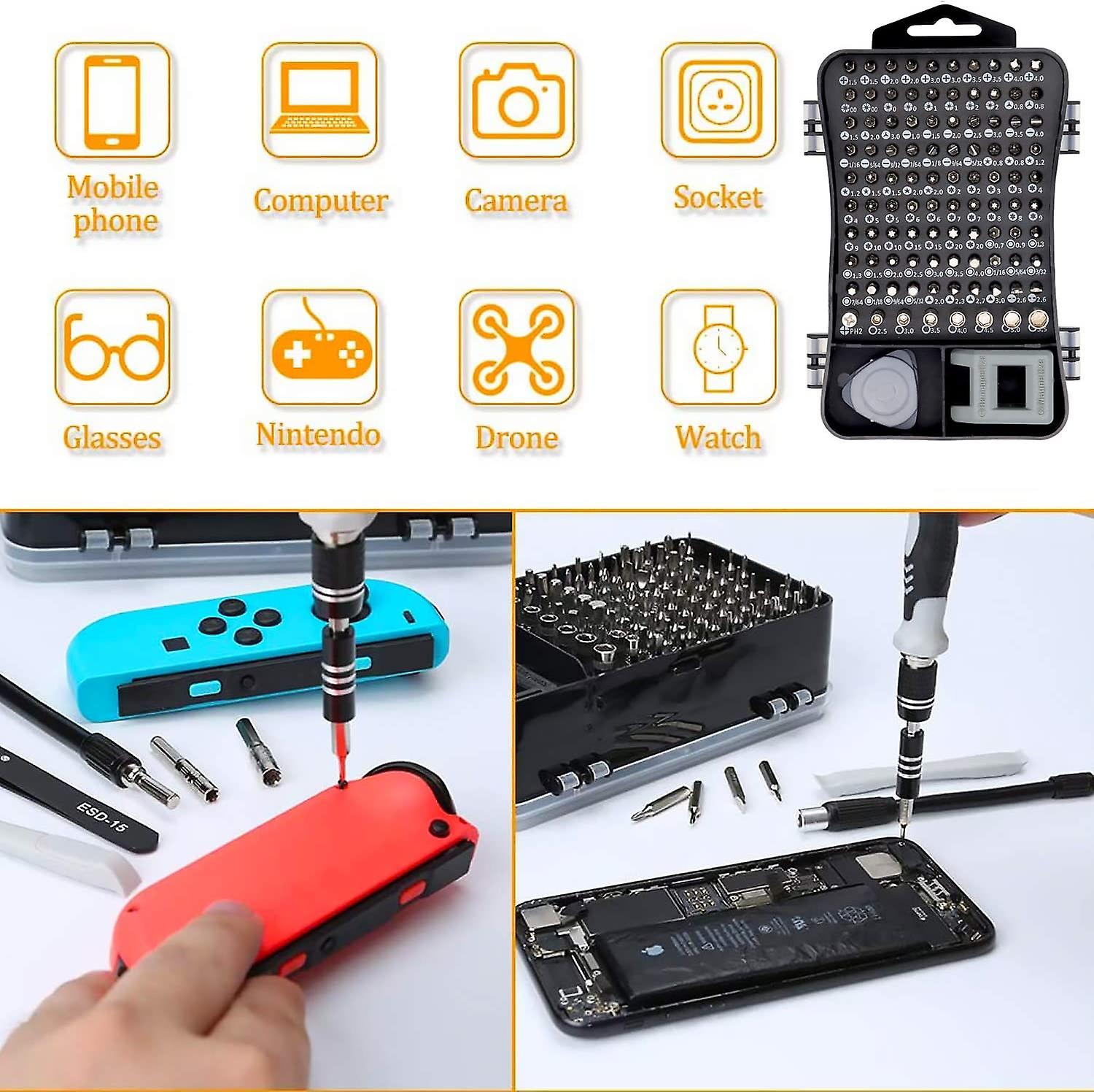 115 In 1 Screwdriver Kit Mini， Precision Small Screwdriver For Repairing Air Conditioner， Fridge， Electric Fan， Tv， Computer， Macbook， Iphone， Watch E