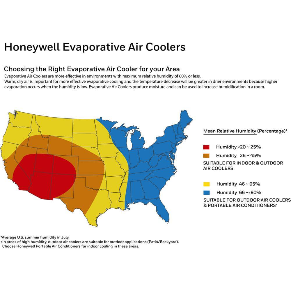 Honeywell 500 CFM 4Speed Indoor Portable Evaporative Air Cooler