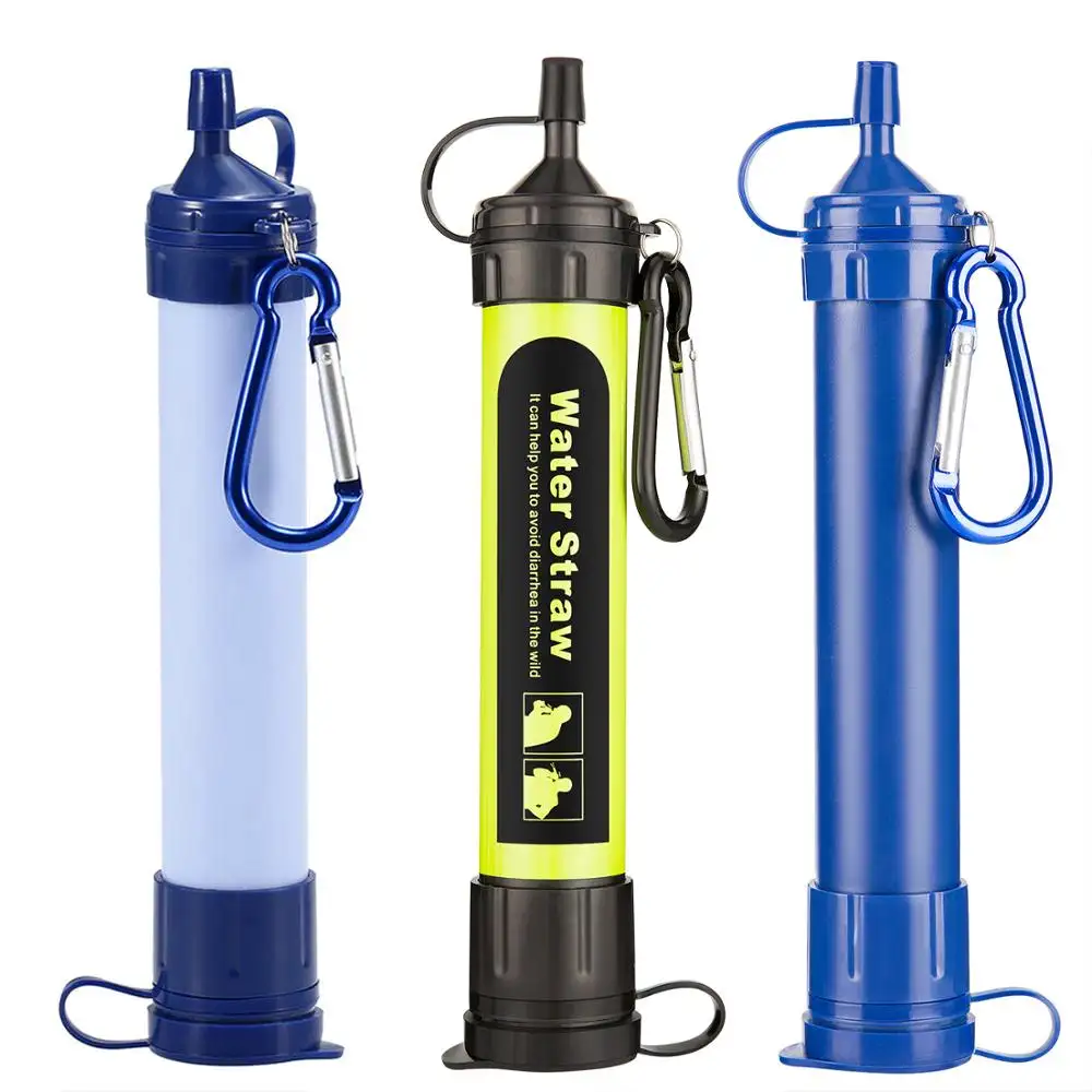 outdoor camping hiking emergency survival kit personal water filter straw 99.999% remove bacteria