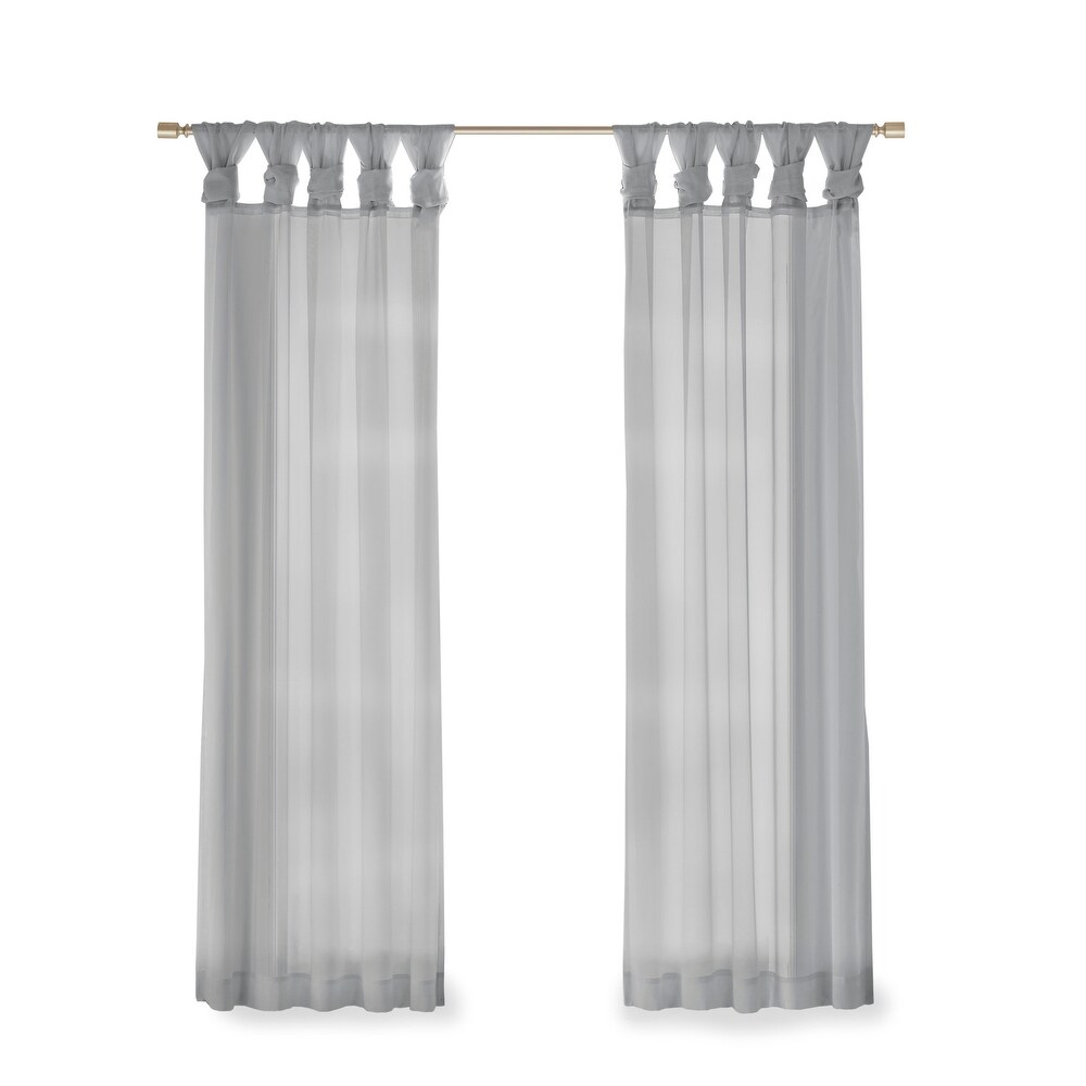 Madison Park Elowen Twisted Tab Voile Sheer Window Curtain Pair