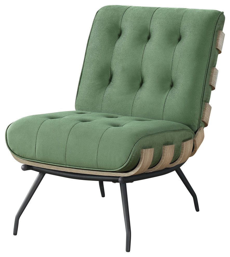 Aloma Armless Tufted Accent Chair Green   Modern   Armchairs And Accent Chairs   by Modon  Houzz