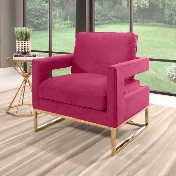 Abbyson Cromwell Upholstered Velvet Large Accent Chair