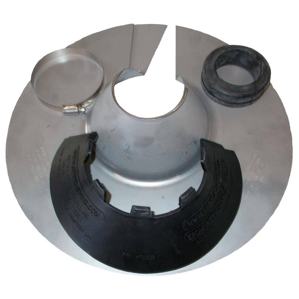All Style Retro-Spin Electric Mast Replacement Flashing kit with (NPS) 2 in. (2.375 OD) Retro-Split Conduit Storm Collar 702121-37