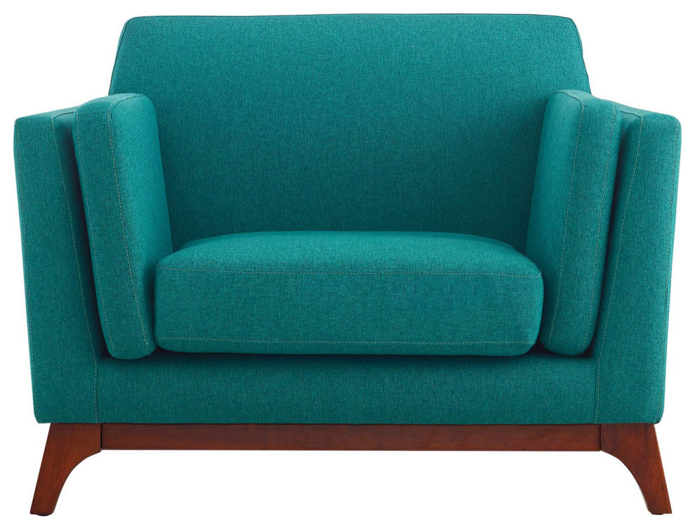 Hayden Teal Upholstered Fabric Armchair   Midcentury   Armchairs And Accent Chairs   by V.S.D Furniture  Houzz