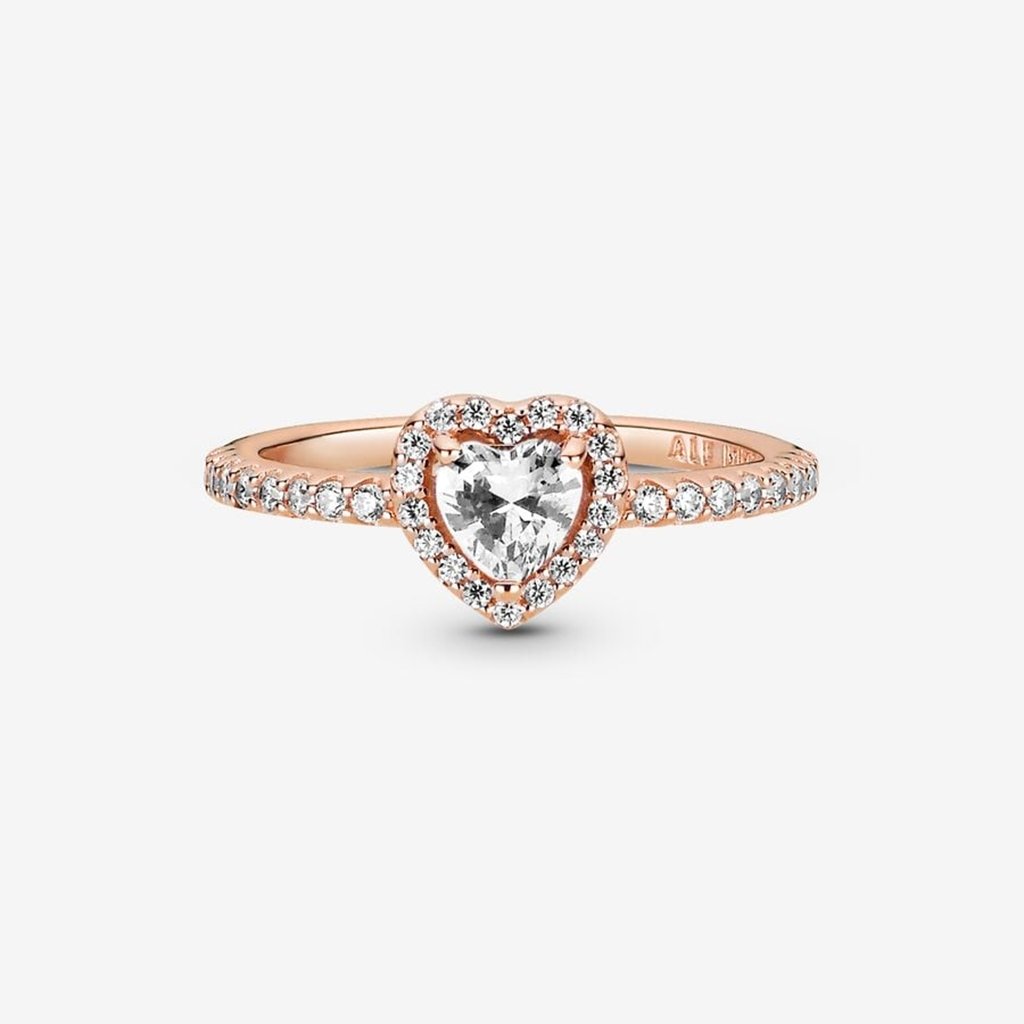 PANDORA  Sparkling Elevated Heart Ring