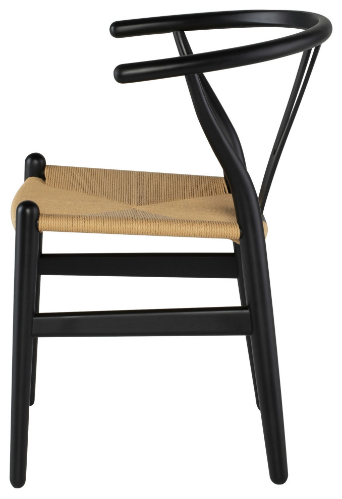 Alban Black Wood Dining Chair   Midcentury   Dining Chairs   by Kolibri Decor  Houzz