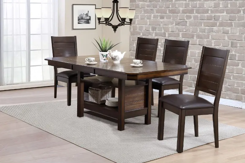 Madison Dark Brown 5 Piece Dining Set