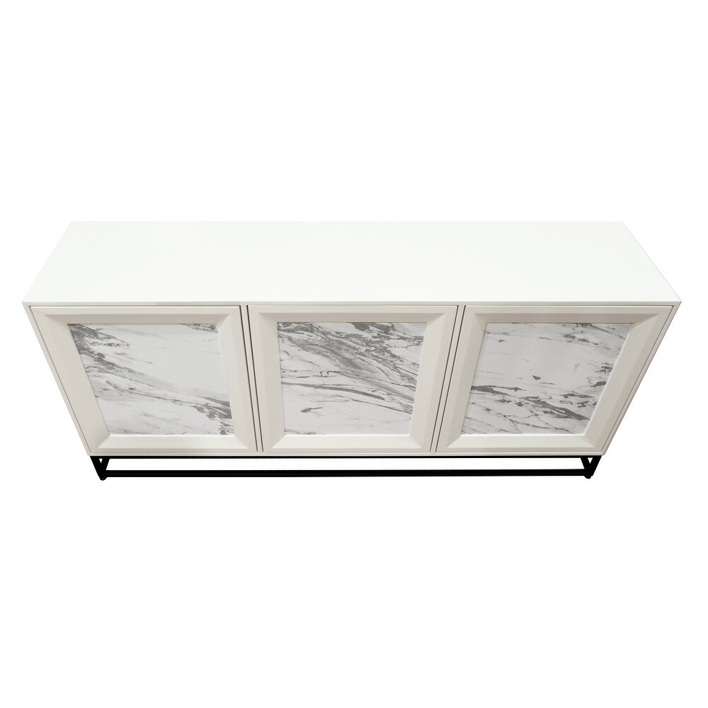 Elk Home Matthews Faux Marble Composite 71 Inch Wide Credenza