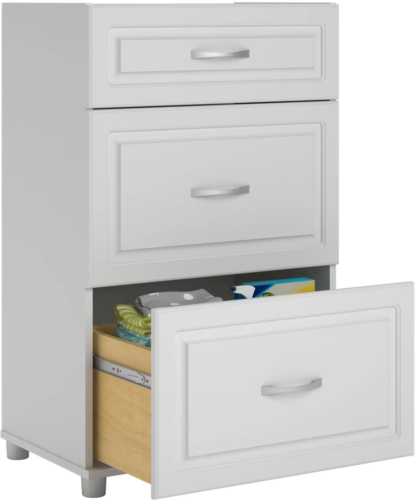 Kendall White 24 3 Drawer Base Cabinet