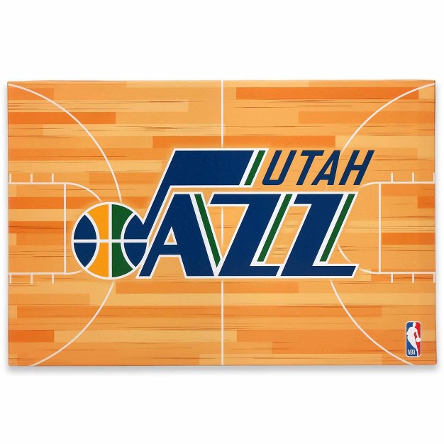 Nba Utah Jazz Court Canvas Wall Sign