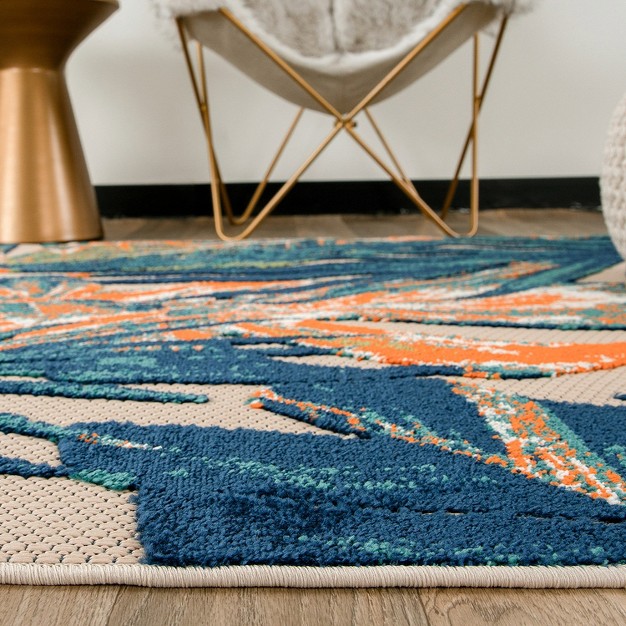 World Rug Gallery Floral Leaves Indoor outdoor Area Rug