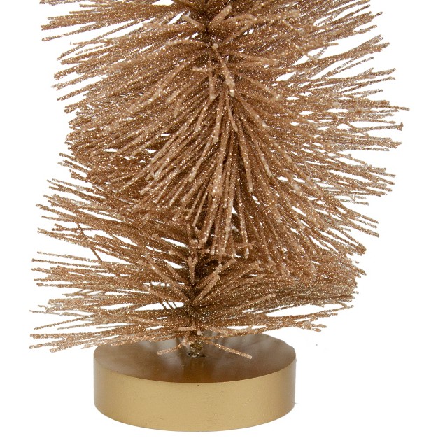 Gold Glittered Spiral Sisal Christmas Tree Tabletop Decoration