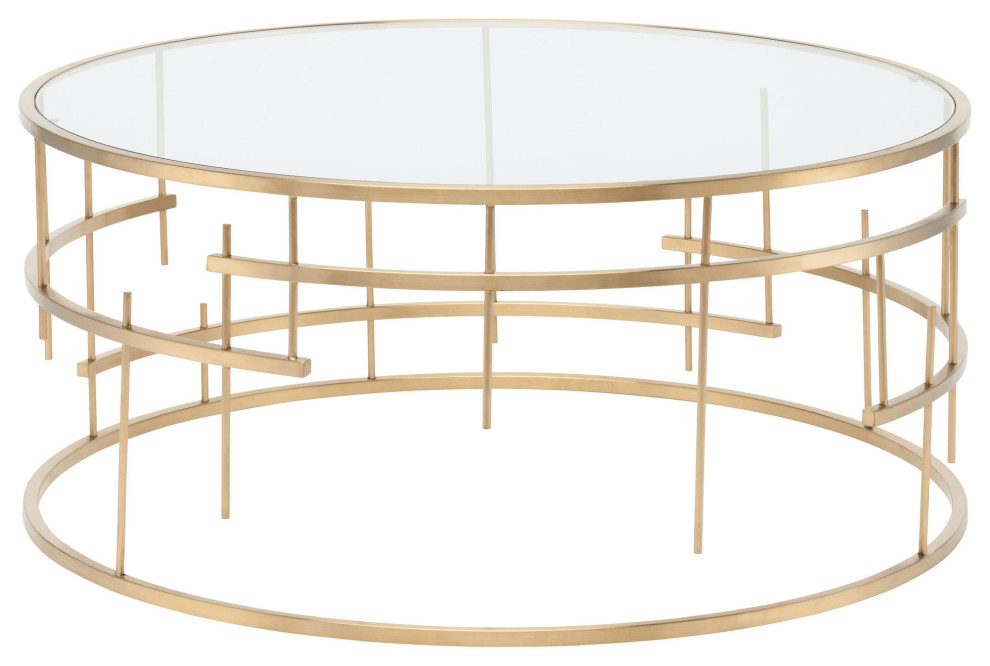 Tiffany Gold Metal Coffee Table   Coffee Tables   by Nuevo  Houzz