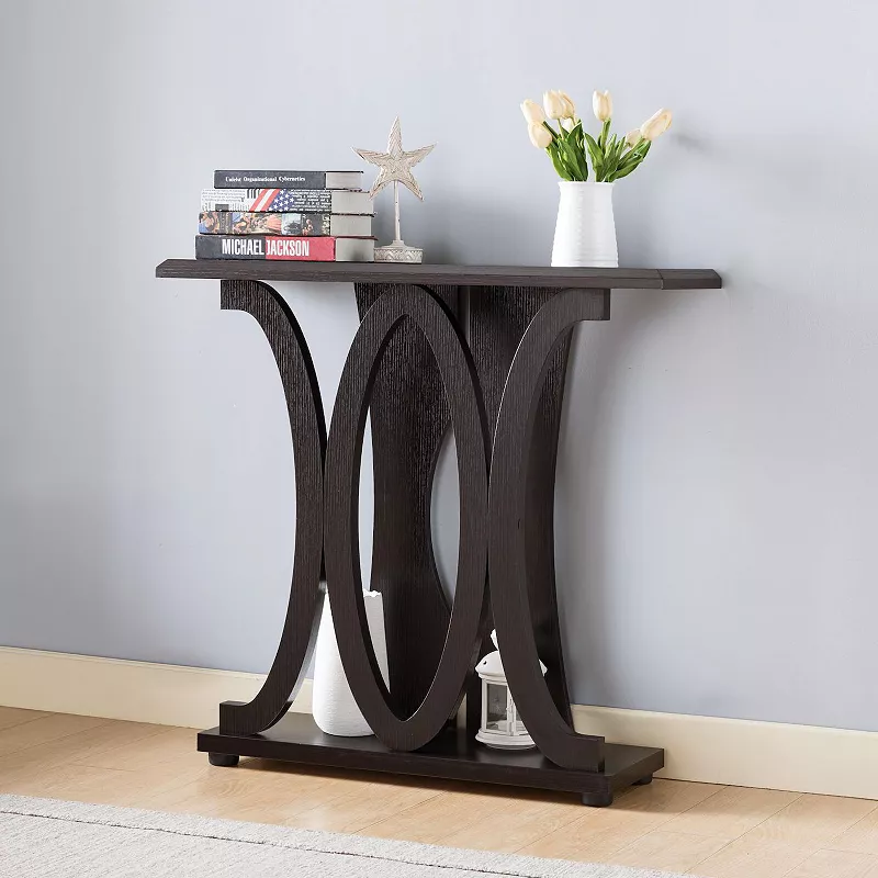 FC Design Red Cocoa Entry Way/Hallway Console with Curve Legs Table