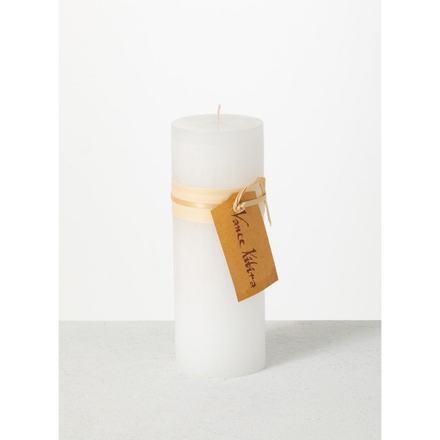 White Timber Pillar Candle scentless Clean burning Environmental Friendly