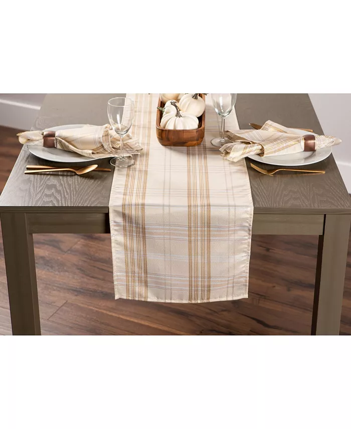 Design Imports Metallic Plaid Table Runner